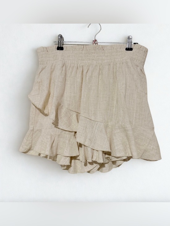Umgee Pants - Cream Linen Ruffle Tiered Skort Shorts by UMGEE NWT